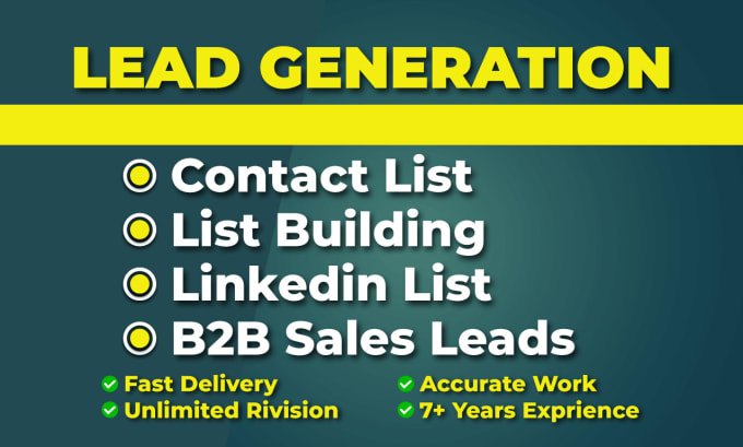 Gig Preview - Do b2b lead generation, linkedin leads, prospect list and email list building