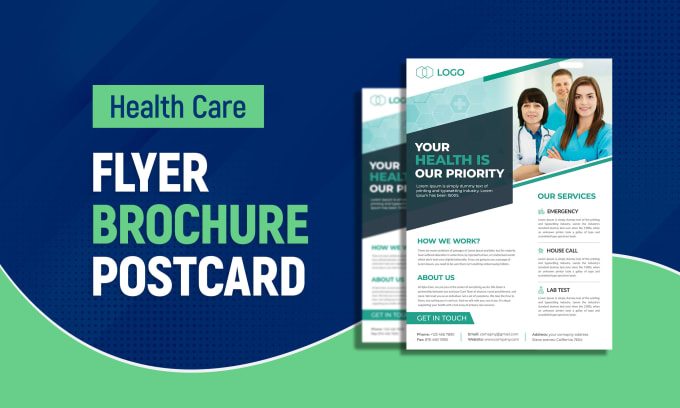 Gig Preview - Design medical dental health home care clinic flyer brochure or postcard