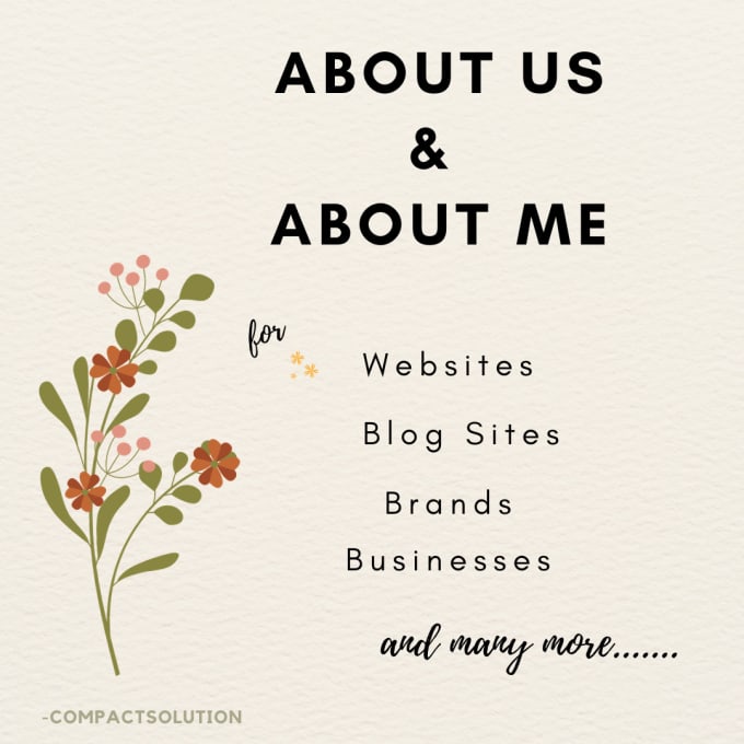 Bestseller - write an original website about us and about me content