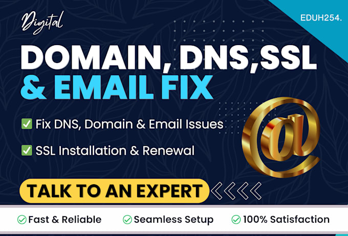 Gig Preview - Swiftly fix any domain, dns, SSL, email, website issues