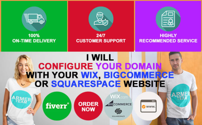 Gig Preview - Configure your domain with your wix, bigcommerce or squarespace website