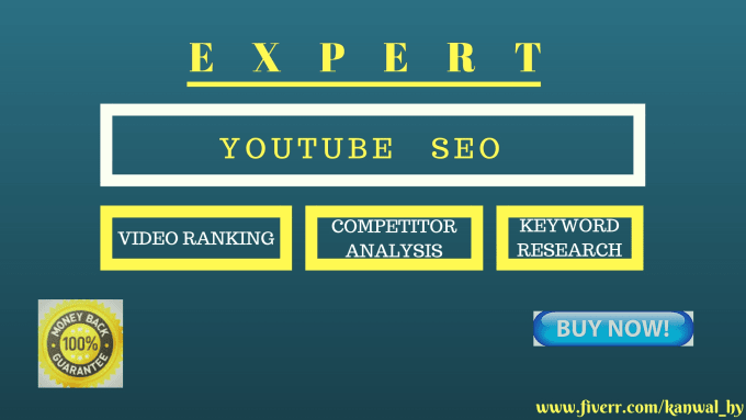 Gig Preview - Do youtube seo, video ranking and analyse your video and your competitors