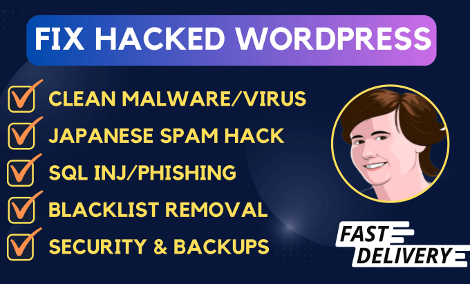 Gig Preview - Do wordpress malware removal or recover wordpress hacked