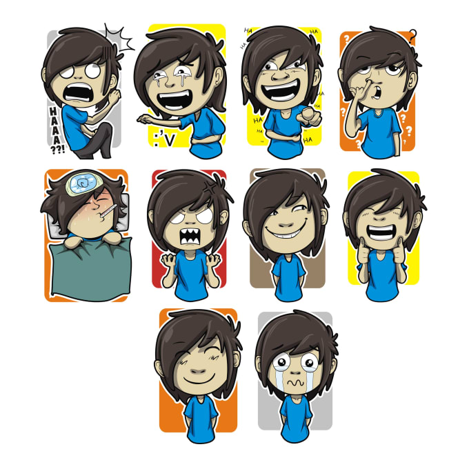 Gig Preview - Make a sticker emoticon with a interesting and cute expression