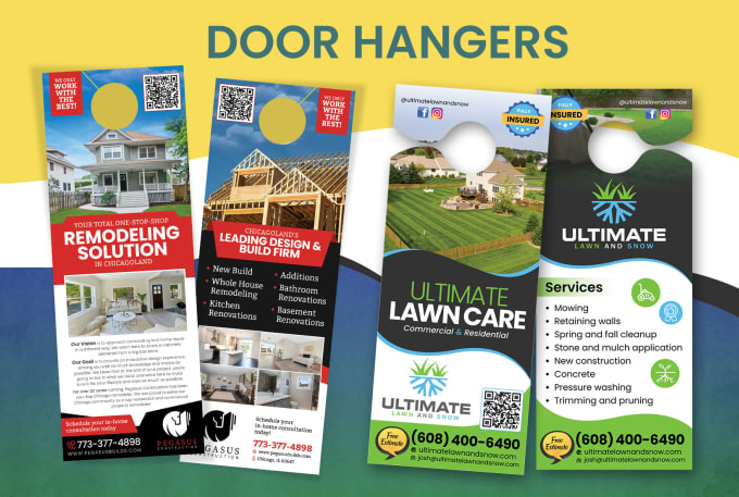 Gig Preview - Design door hanger of lawn care, handyman roofing painting plumbing construction