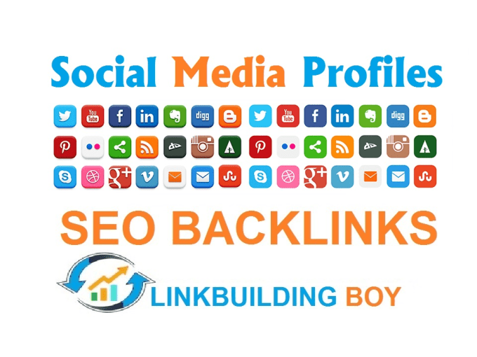 Gig Preview - Do social media profile,profiles SEO backlinks