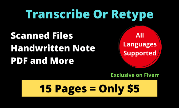 Gig Preview - Transcribe or retype scanned document, pdf, handwrite image