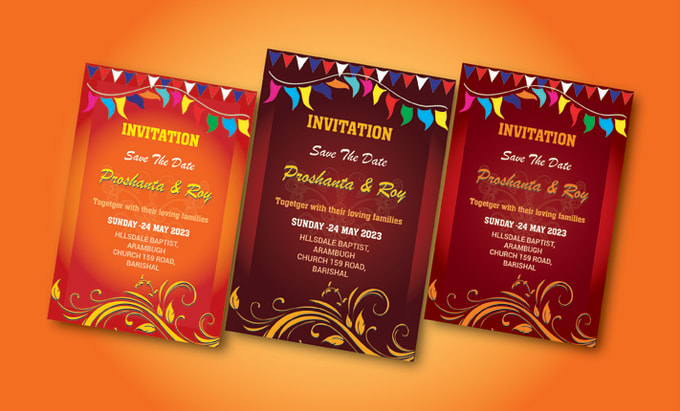 Gig Preview - Do custom wedding, birthday, event, business invitation card