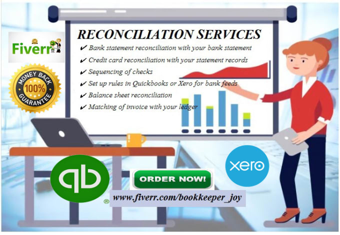 Gig Preview - Do bank reconciliation using quickbooks, xero, and excel