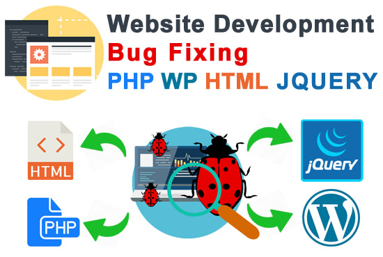 Gig Preview - Website development bug fixing enhancement work PHP wordpress html jquery ajax