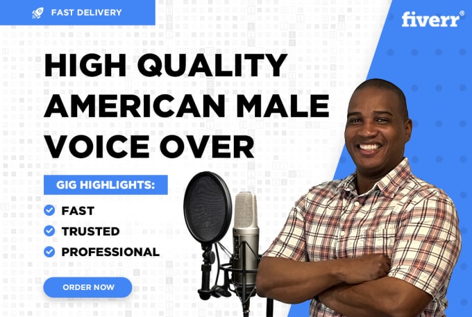 Gig Preview - Record a professional american male voice over