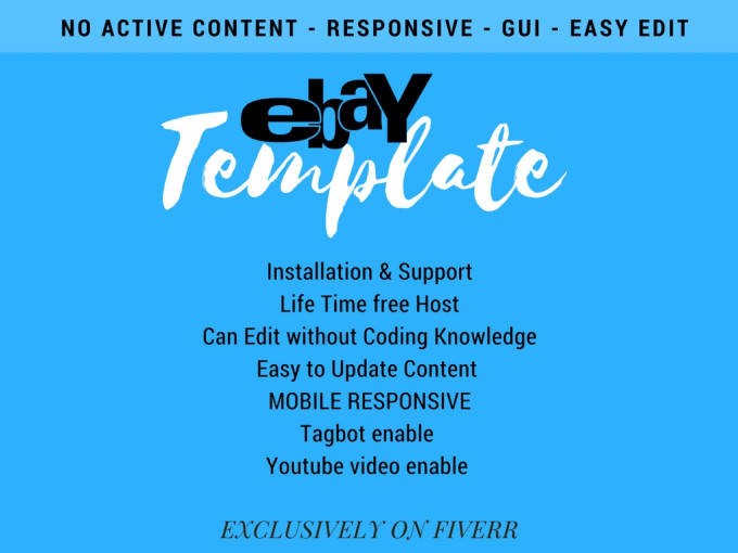 Gig Preview - Create responsive ebay listing template