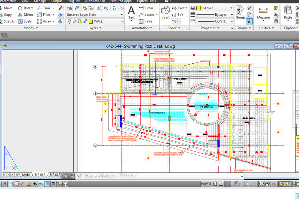 Gig Preview - Model, draft and design a detailed swimming pool layout