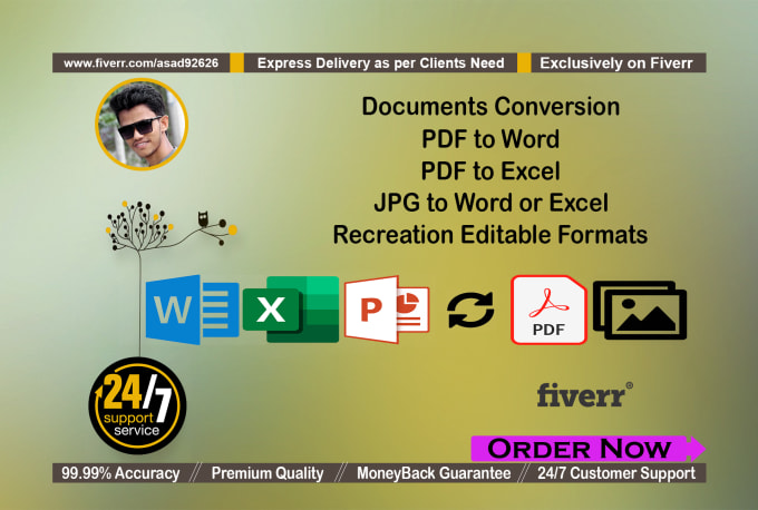 Gig Preview - Convert files, pdf to word and pdf to excel