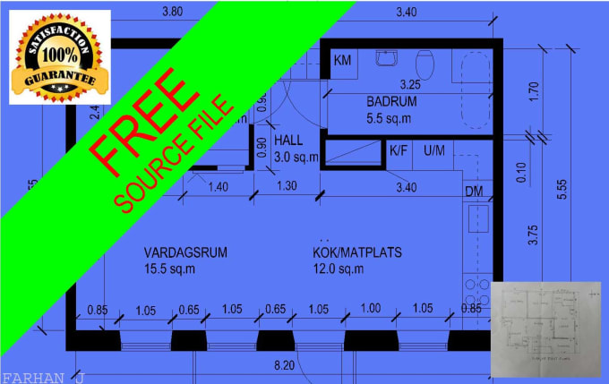 Gig Preview - Redraw or draw floor plan  quickly and perfectly