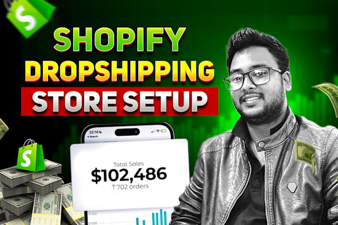 Gig Preview - Setup shopify dropshipping store, manage shopify store