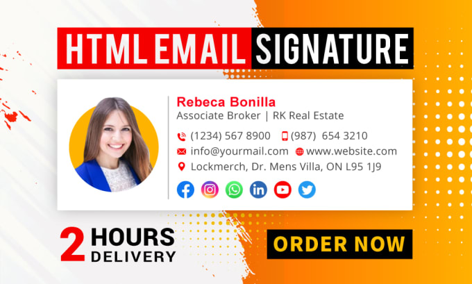 Gig Preview - Make clickable HTML email signature for gmail, outlook etc