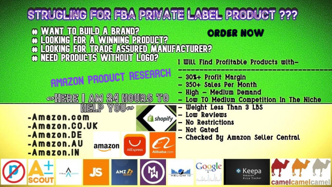 Gig Preview - Do product research for amazon private label fba