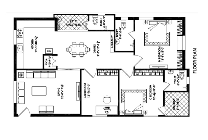 Gig Preview - Create 2d floor plan design, home plans