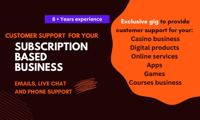 Gig Preview - Customer service email and chat support for your subscription business