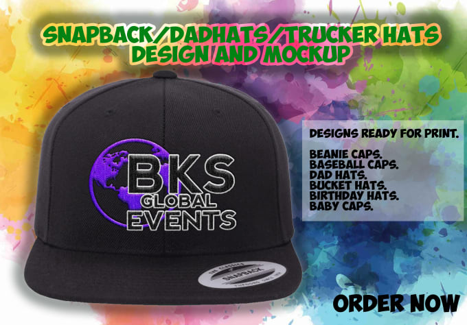 Gig Preview - Create designs for hat,cap,snapback in 5 hrs