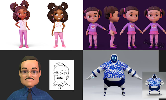 Gig Preview - Create 3d character animation, model, rig, light and render