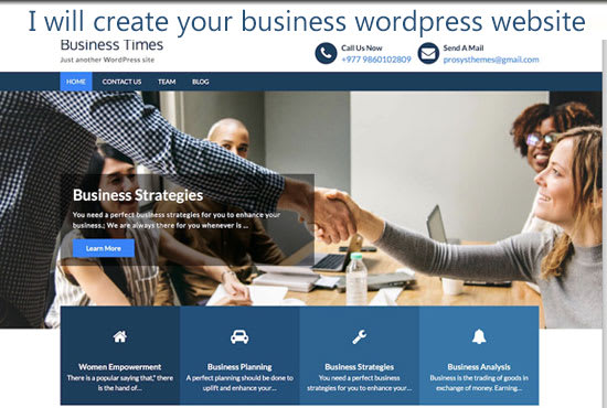 Gig Preview - Create your business wordpress website