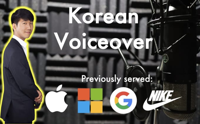 Gig Preview - Record pro studio quality male voice over in korean