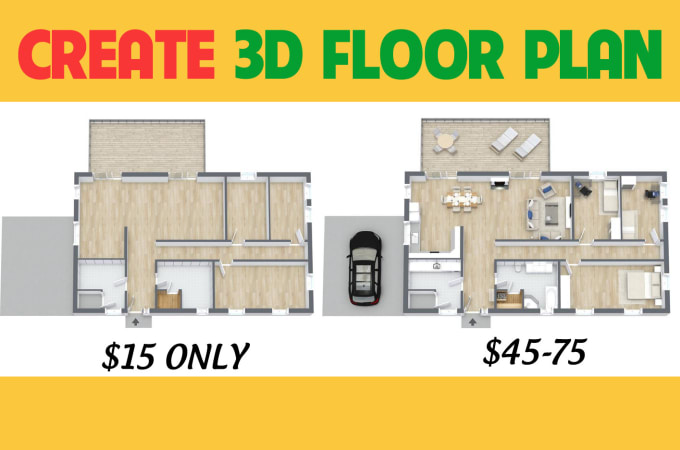 Gig Preview - Create a 3d floor plan for your house