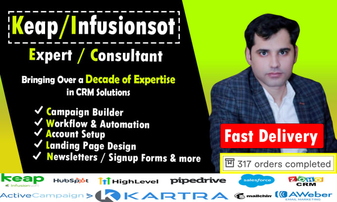 Gig Preview - Do infusionsoft keap campaign, automation, integration, workflow, sales funnels