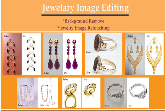 Gig Preview - Remove background and retouching from jewelry images