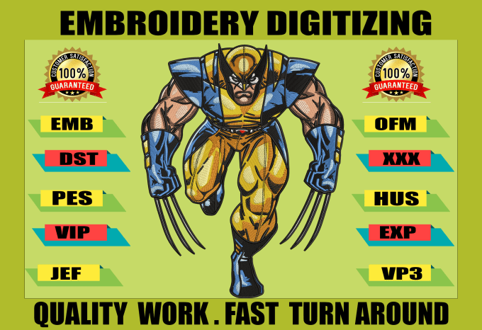 Bestseller - do embroidery digitizing logo  in dst pes ofm in 1 hour