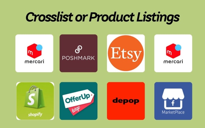 Gig Preview - Crosslist product listings on poshmark mercari ebay and more