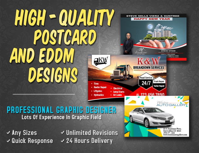 Gig Preview - Design catchy postcard or direct mail as soon as possible