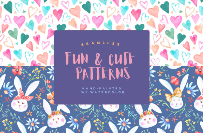 Gig Preview - Create fun and colorful seamless patterns