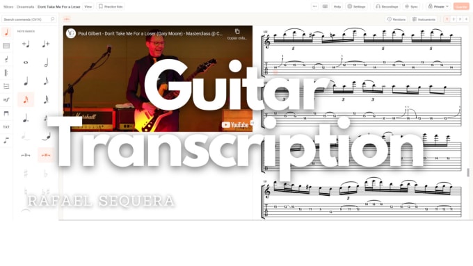 Gig Preview - Transcribe your guitar or bass to tab and sheet music