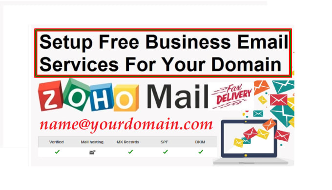 Gig Preview - Setup free zoho email for your business in 1 hour