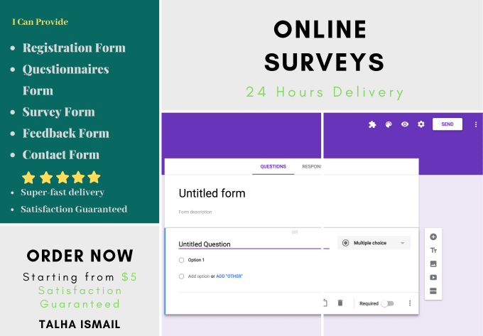 Gig Preview - Make online survey, quiz, feedback forms using google forms