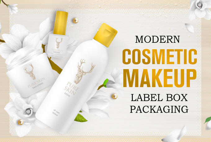 Gig Preview - Design modern makeup cosmetics product packaging label box