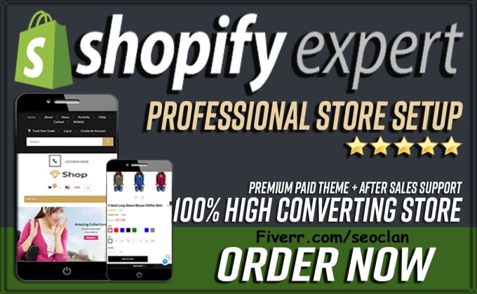 Gig Preview - Create high converting shopify dropshipping store