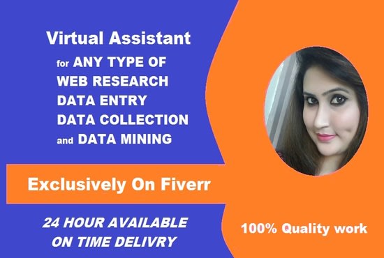 Bestseller - be your virtual assistant for data entry, web research,excel entry