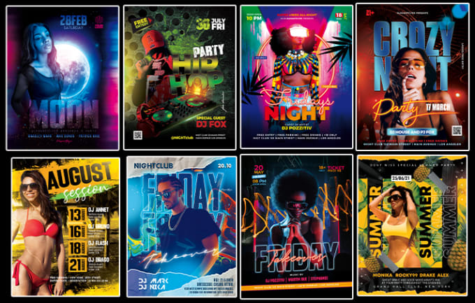 Gig Preview - Design dj flyer, hip hop concert nightclub party, social media kit, event flyer