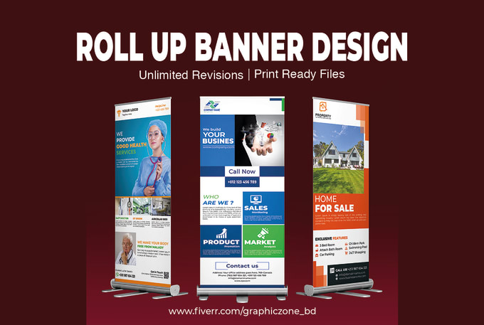 Gig Preview - Design professional roll up banner and retractable banner