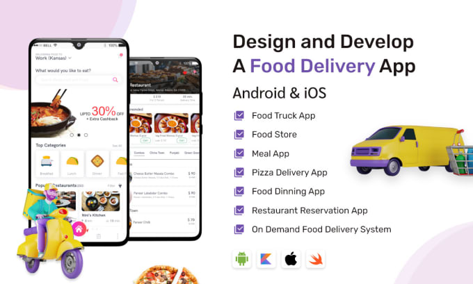 Gig Preview - Create food order and delivery app in android and IOS