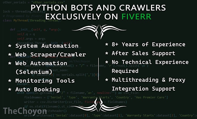 Gig Preview - Write python bots and crawlers