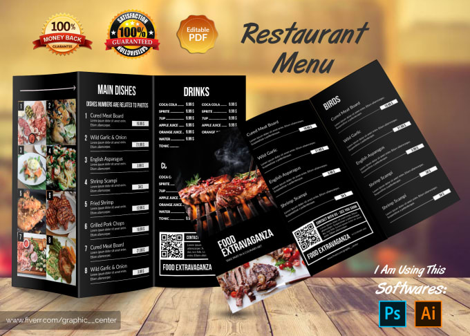 Gig Preview - Design perfect restaurant menu