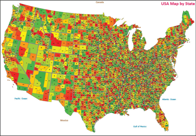 Gig Preview - Draw any USA map  using gis illustrator or photoshop