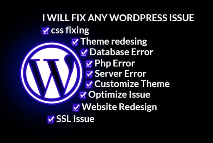 Gig Preview - Redesign wordpress website, customize website, fix issues