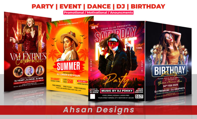 Bestseller - design party club event birthday christmas church food sports motion flyer epk