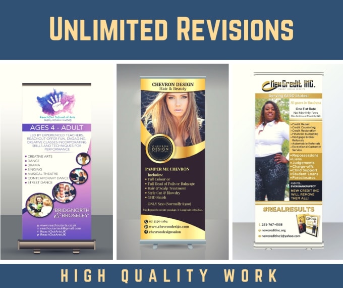 Gig Preview - Design professional roller and roll up banners